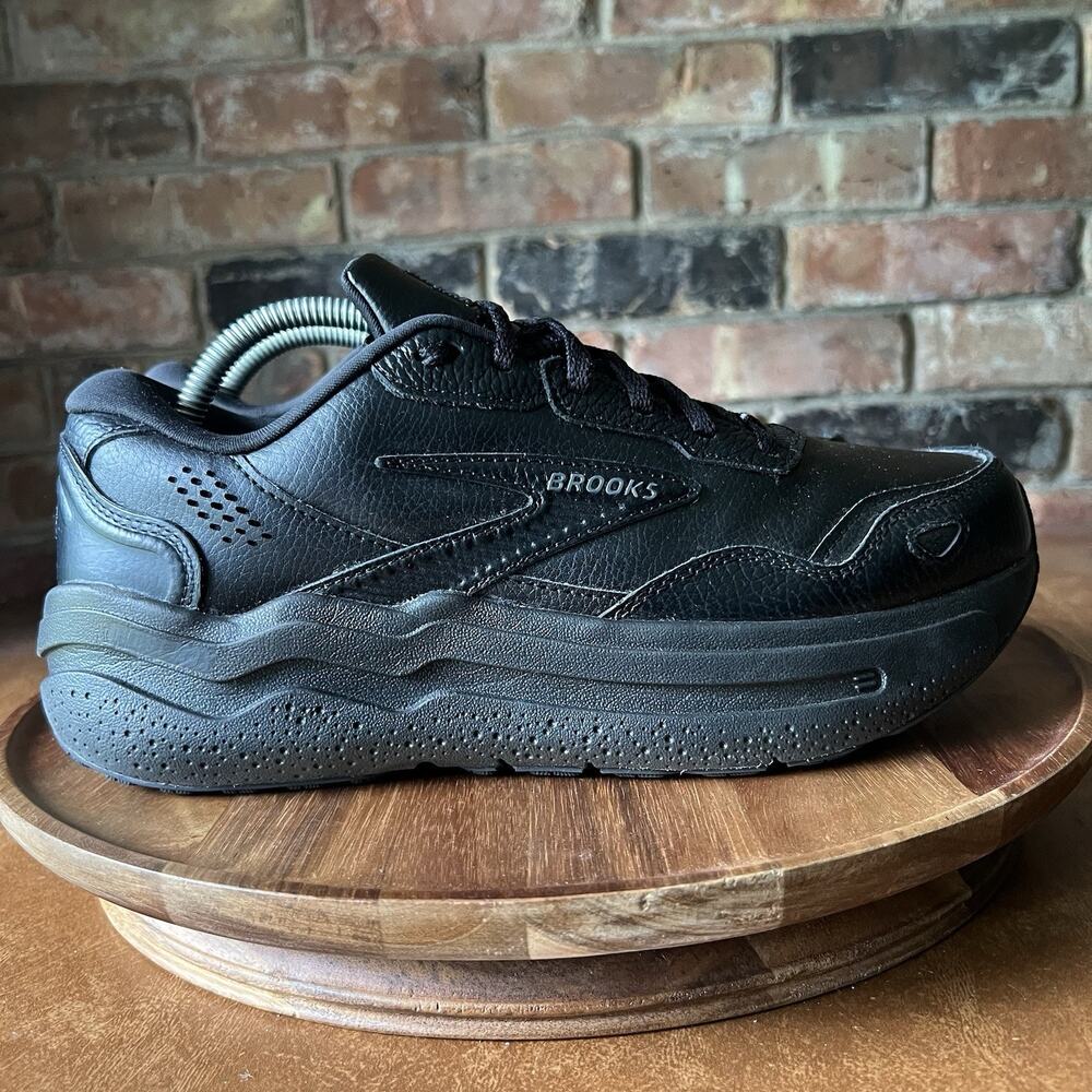 Brooks Ghost Max 2 Leather Max Cushion Black Women 10.5 W Running Sneaker Shoes - Picture 10 of 16